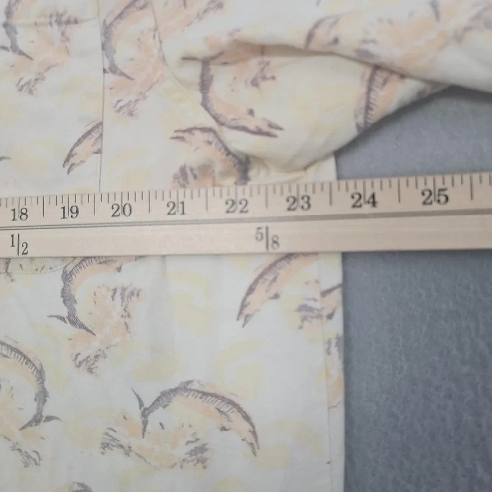 Columbia Shirt M Marlin Fish Print Short Sleeve‎ Button Down Pocket Outdoors